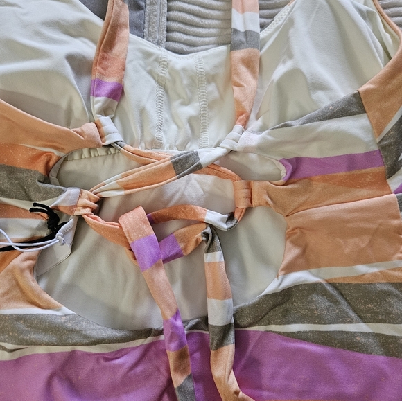 Prana Striped Tankini Top in Orange and Pink Multicolored Stripes Size XS NWT - Picture 5 of 6
